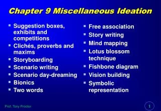 Chapter 9 Miscellaneous Ideation