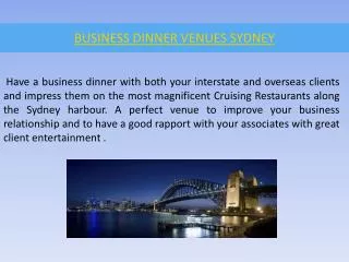 business dinner venues