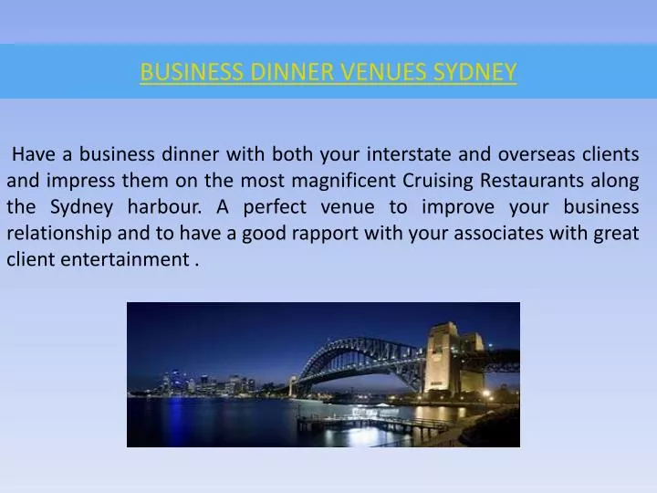 business dinner venues sydney