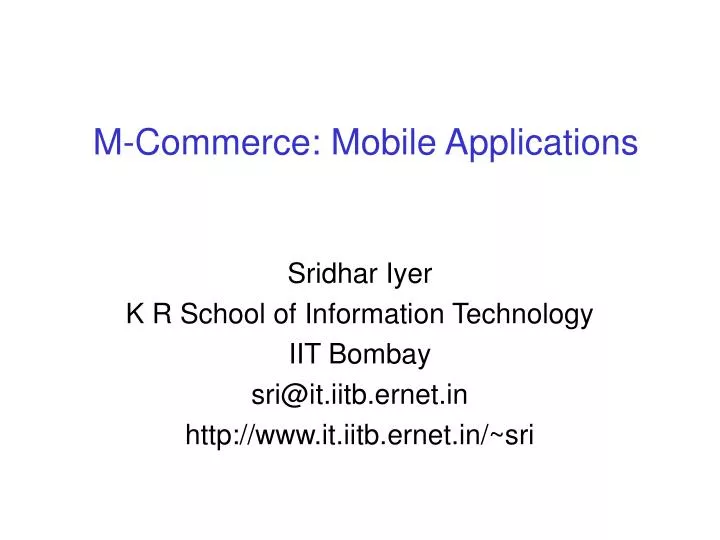 m commerce mobile applications