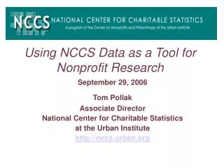 Using NCCS Data as a Tool for Nonprofit Research