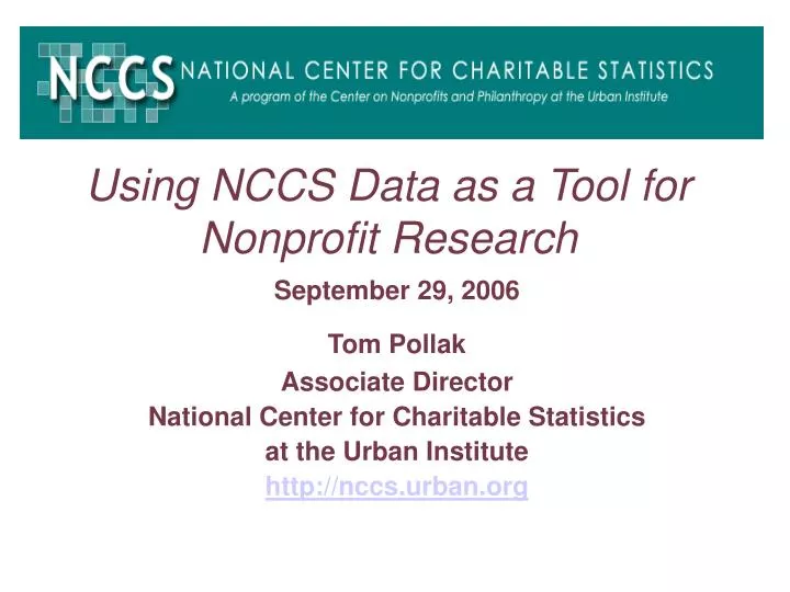 using nccs data as a tool for nonprofit research