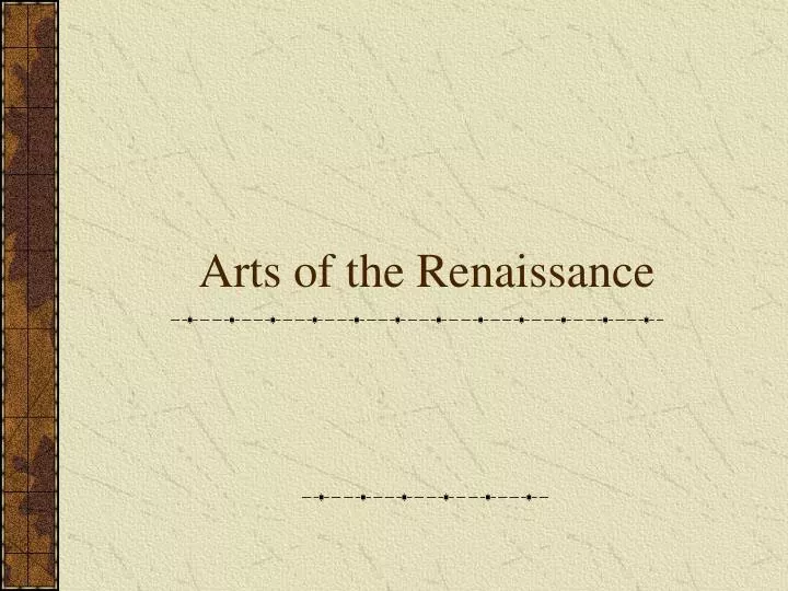 arts of the renaissance