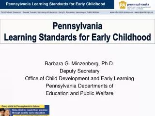 Pennsylvania Learning Standards for Early Childhood