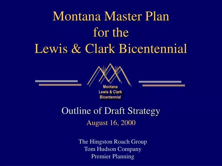 montana master plan for the lewis clark bicentennial