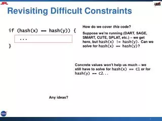 Revisiting Difficult Constraints