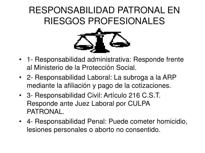 responsabilidad patronal en riesgos profesionales