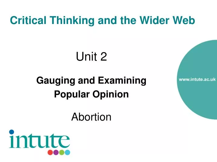 critical thinking and the wider web