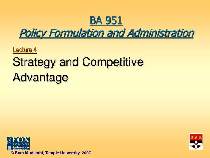 lecture 4 strategy and competitive advantage