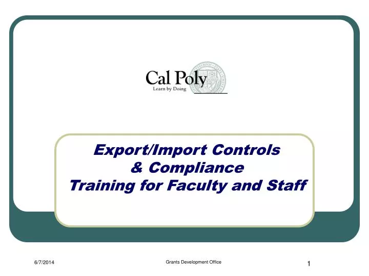 export import controls compliance training for faculty and staff