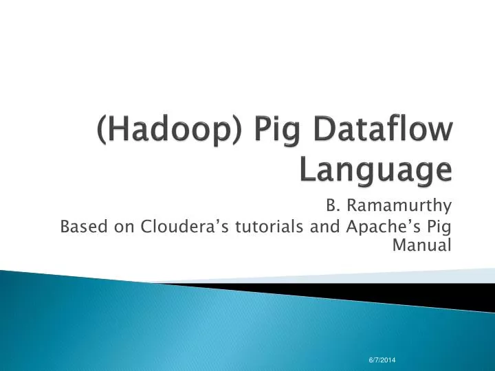 hadoop pig dataflow language