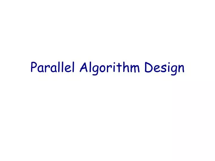 parallel algorithm design