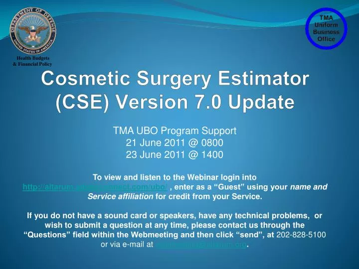 cosmetic surgery estimator cse version 7 0 update