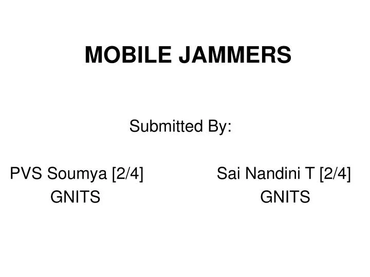mobile jammers