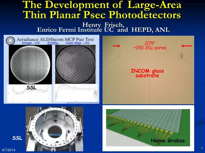 the development of large area thin planar psec photodetectors