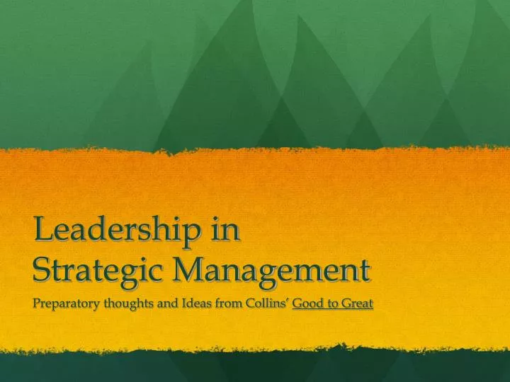 leadership in strategic management