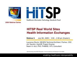 HITSP Real World Sites Health Information Exchanges