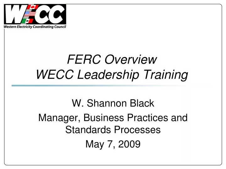 ferc overview wecc leadership training