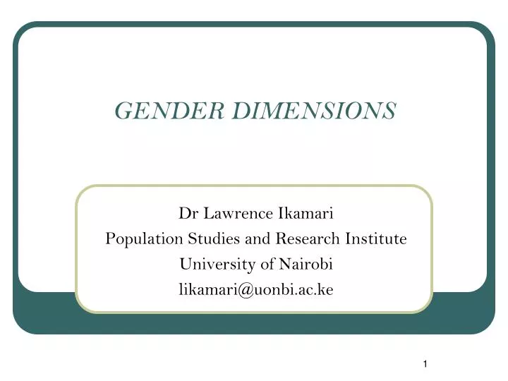 gender dimensions