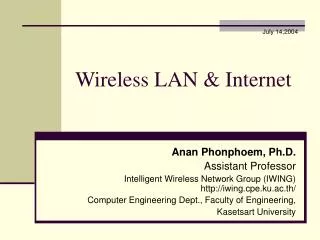 Wireless LAN &amp; Internet