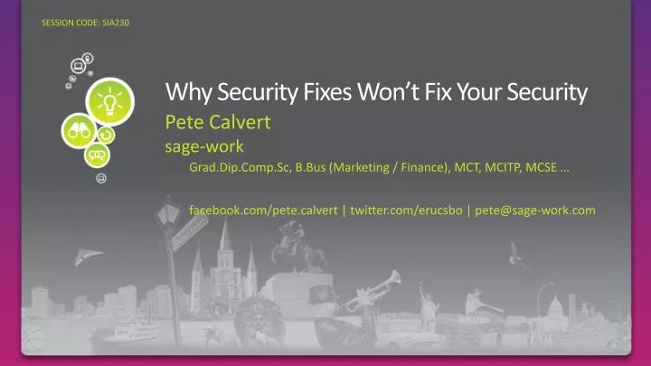 why security fixes won t fix your security