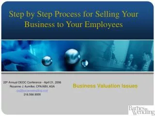 Business Valuation Issues
