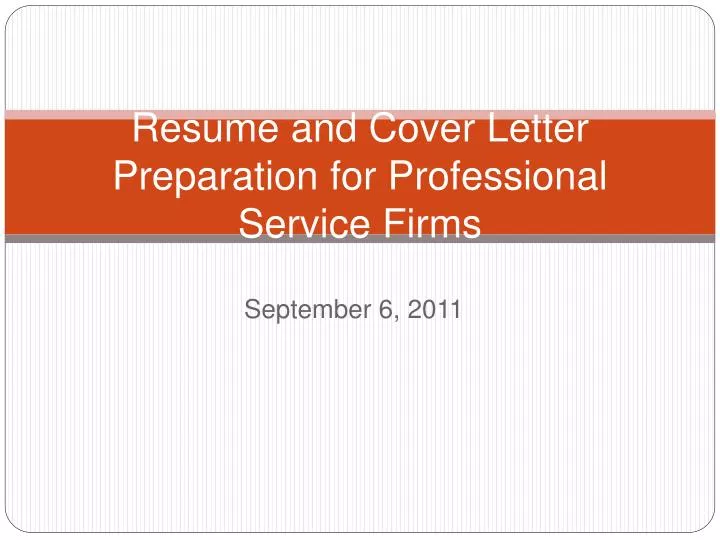 resume and cover letter preparation for professional service firms