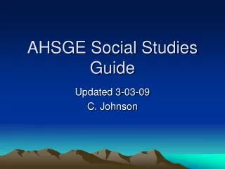 AHSGE Social Studies Guide