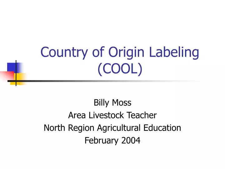 country of origin labeling cool