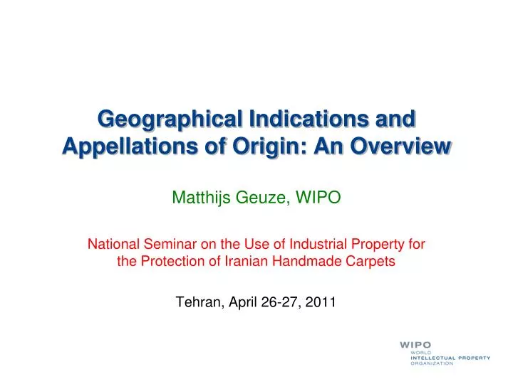 geographical indications and appellations of origin an overview