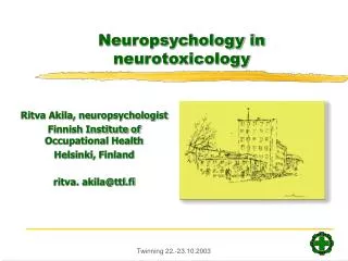 Neuropsychology in neurotoxicology
