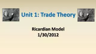 Unit 1: Trade Theory