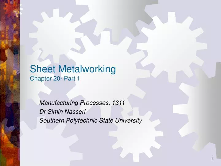 sheet metalworking chapter 20 part 1