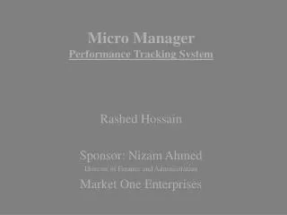Micro Manager Performance Tracking System