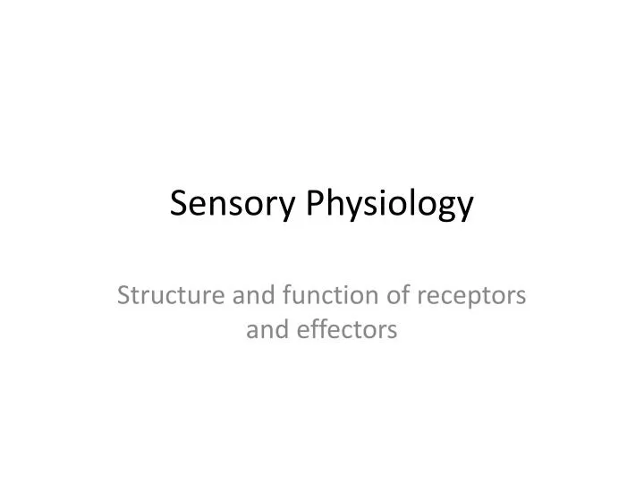 sensory physiology