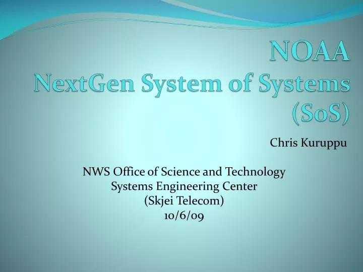 noaa nextgen system of systems sos