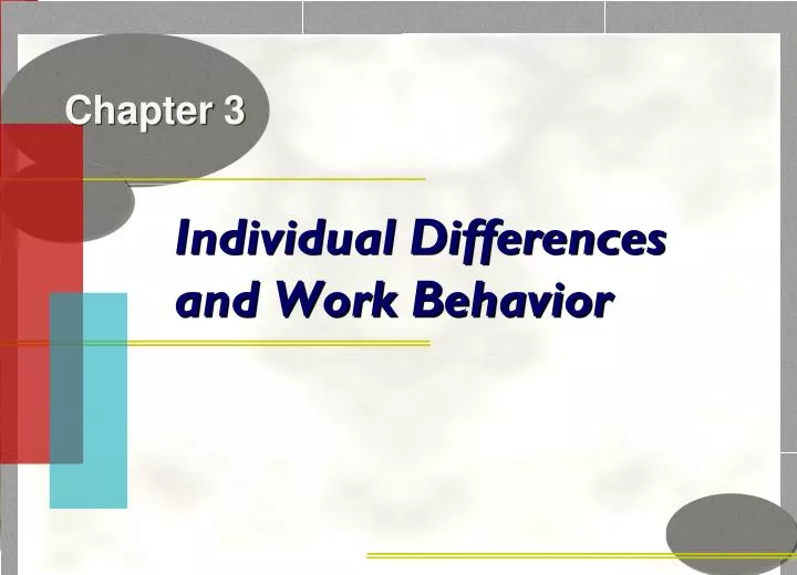 individual differences and work behavior