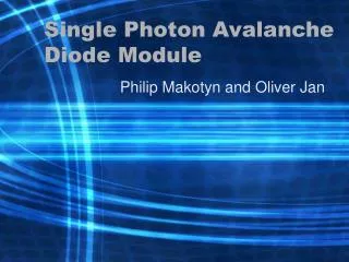 Single Photon Avalanche Diode Module
