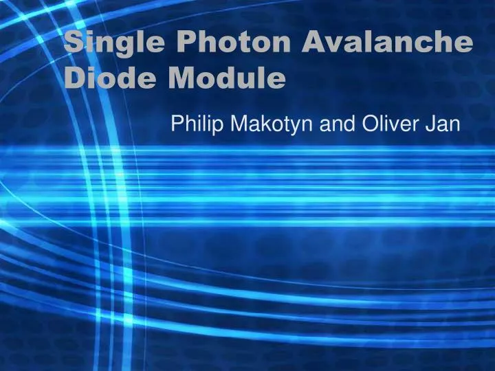 single photon avalanche diode module
