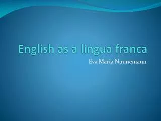 English as a lingua franca