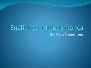 english as a lingua franca