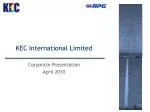 KEC International Limited - slide 1