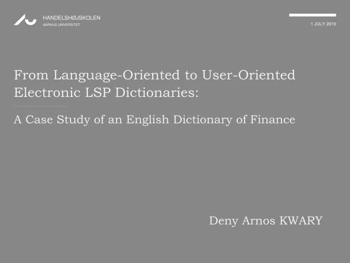 from language oriented to user oriented electronic lsp dictionaries