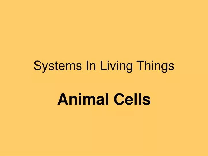 systems in living things