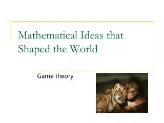 mathematical ideas that shaped the world