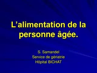 l alimentation de la personne g e