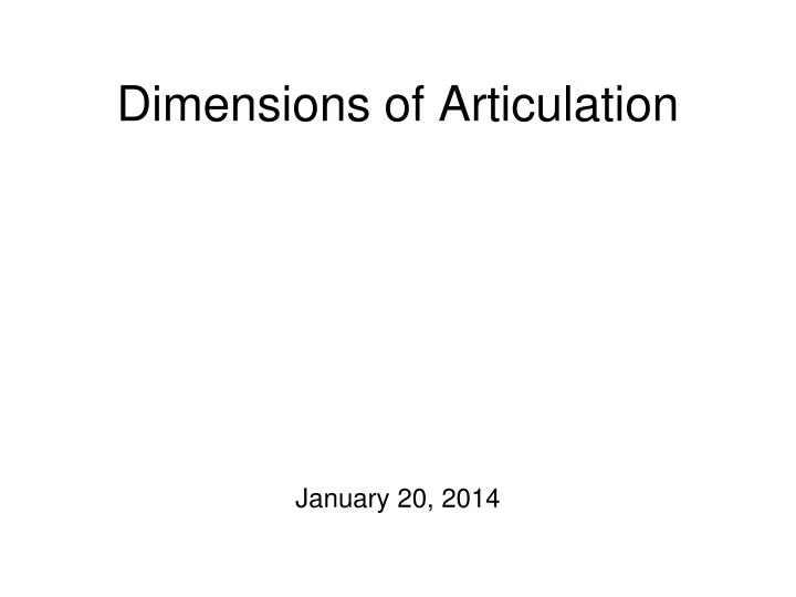 dimensions of articulation