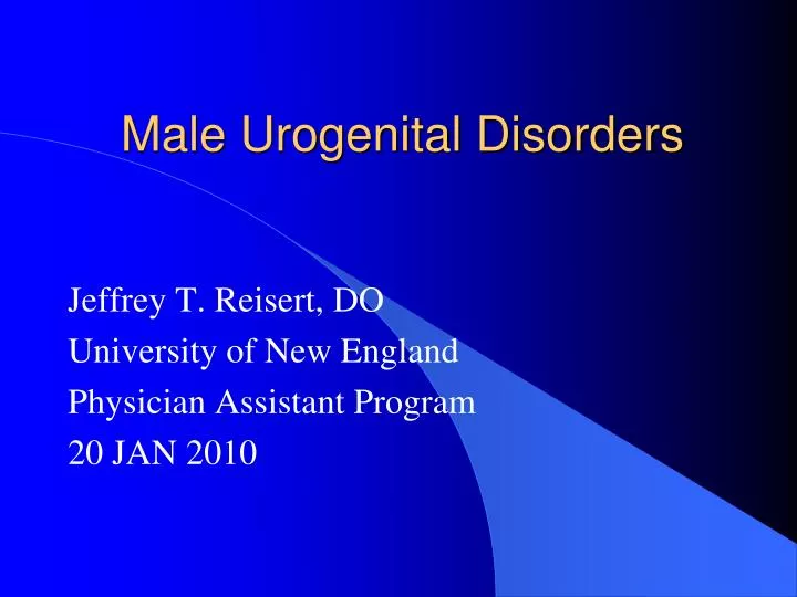 male urogenital disorders