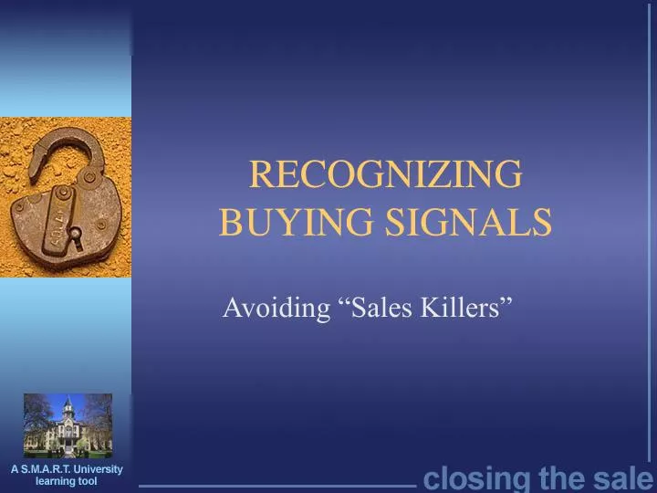 recognizing buying signals