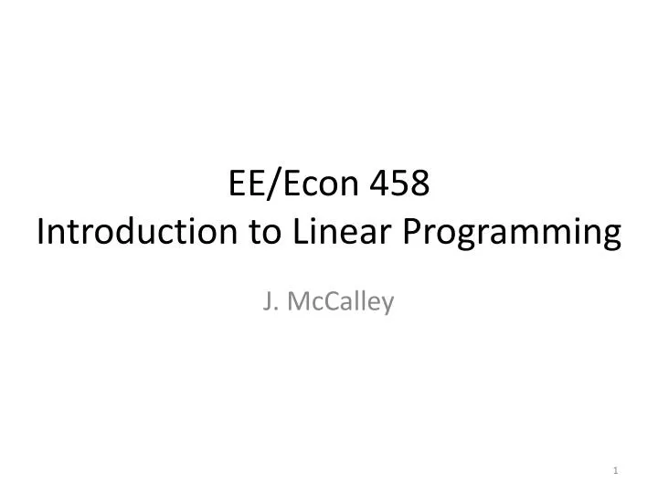 ee econ 458 introduction to linear programming